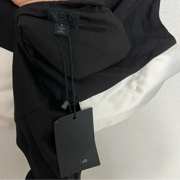 NEW Revolve NBD Cella Bodysuit Black & Ivory Bow Halter Tank Top Size Small NWT - Picture 11 of 11